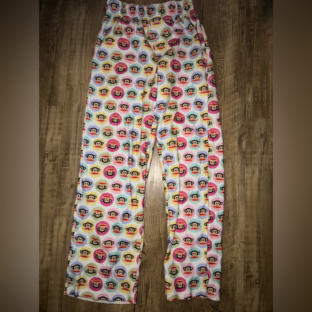 Paul Frank Early 2000’s pajama pants, white and multi-coloured